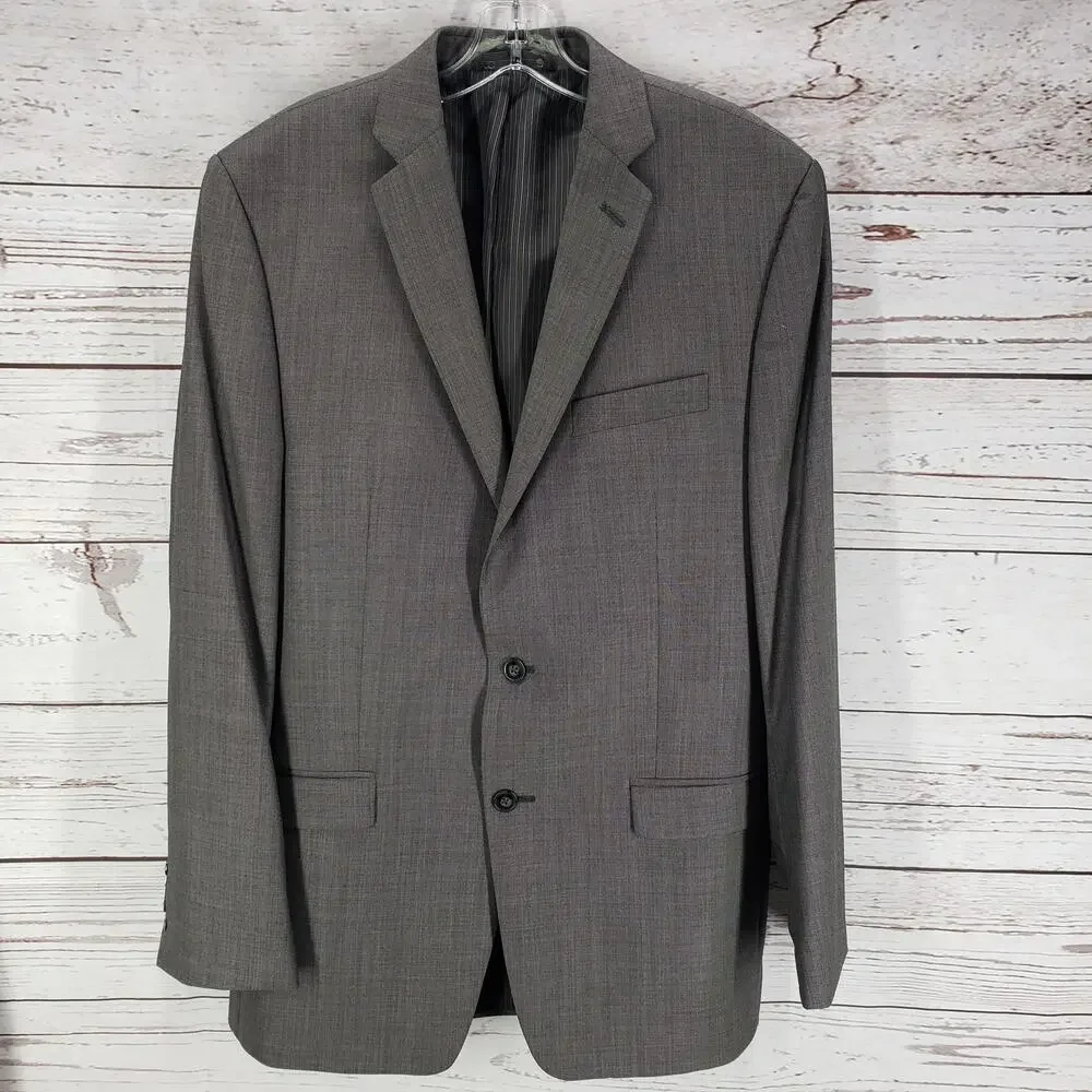 Calvin Klein Men's Gray Wool Slim Fit Sportscoat Blazer Jacket Size 42L
